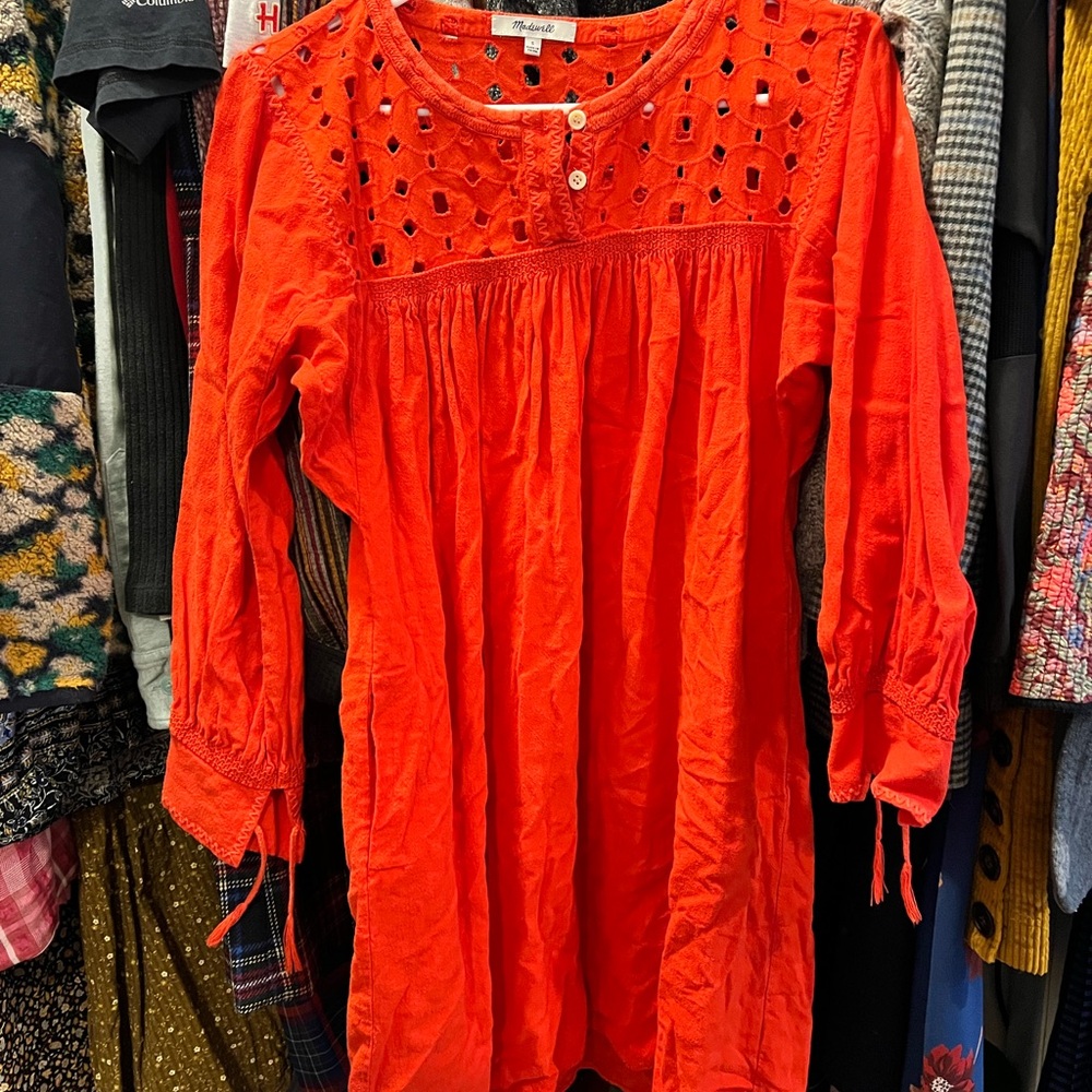 Madewell Red Cut-Out dress